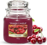 Yankee Candle Scented Candle | Black Cherry Medium Jar Candle| Burn Time: up to