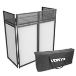 VONYX Foldable Mobile DJ Booth Deck Stand Screen Facade Mixer Laptop DJ Equipment Desk