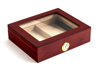 Elegant Humidor & Cigarrlåd för 35 cigarrer, 260x220x70mm - Burgundy cederträ