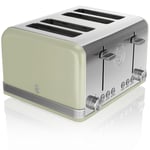 Swan Retro 4 Slice Toaster with Defrost Reheat and Cancel Functions 1600W, Green