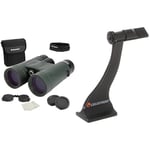 Celestron 71332 Nature DX 8x42mm Binoculars with Multi-Coated Lens, BaK-4 Prism Glass and Carry Case, Green & 93524 Roof and Porro Binocular Tripod Adapter, Black