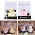 50pc Stand Up Cute Cat Dog Frosted Cookie Zip Lock Bag For Food