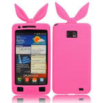 Samsung Funny Bunny (het Rosa) Galaxy S2 Silikonskal