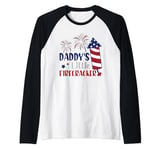 Daddy's Little Firecracker 4Th of July Independence day Raglan Baseball Tee