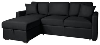 Habitat Reagan Left Hand Corner Chaise Sofa Bed - Black