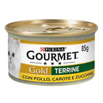 Purina Gourmet Gold - Lot de 24 conserves de pâté Humide pour Chat avec des légumes, du Poulet, des Carottes et des courgettes, 85 g chacune