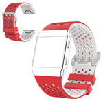 Fitbit Ionic Snyggt dubbel färgat klockband - Röd vit