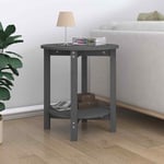 vidaXL Coffee Table Grey 脴 55x60 cm Solid Wood Pine UK HOT
