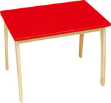 roba Table Enfant en Bois Massif - Bureau Enfant 56 x 76 x 52 cm - Vernis Rouge
