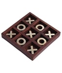 affaires Tic Tac Toe 5.5" Wooden Game Noughts and Crosses Family Brain Teaser Puzzle Board Game Gifting for Christmas or Birthday W-40159