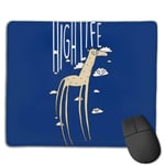 Giraffe Living The High Life Customized Designs Non-Slip Rubber Base Gaming Mouse Pads for Mac,22cm×18cm， Pc, Computers. Ideal for Working Or Game