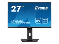 iiyama ProLite XUB2793QS-B1 - Écran LED - 27" - 2560 x 1440 WQHD @ 75 Hz - IPS - 300 cd/m² - 1000:1 - 1 ms - HDMI, DisplayPort - haut-parleurs - noir mat