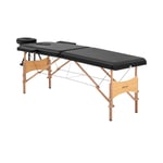 physa Hopfällbar massagebänk - 2 zoner 185 x 60 62 86 cm 220 kg svart