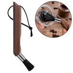 N-R Bend Head Coffee Bean Grinder Machine Wood Handle Powder Cleaning Brush Tool Dust Remover - Brown