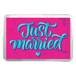 Pink Just Married Classic Fridge Magnet - Wedding Wife Modern Great Gift #8690