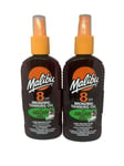 Malibu Tanning Oil Bronzing 8SPF With Argan Oil x 2 200ml