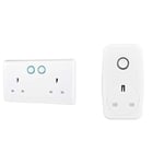 BG Electrical 822/HC-01 Smart Power Socket, Alexa Compatible Double 13 Amp, White Moulded & Smart Power Single Plug-In Adaptor, 13 A, White Moulded