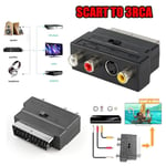 RGB Scart to 3 RCA Phono +S-Video Audio In / Out Switch AV TV Adaptor
