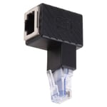 Armbåge Rj45 hane till hona nätverkskabel 90 graders adapter Lan nätverksförlängningskristall för huvud Bend down