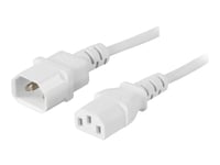 Deltaco Del-112V-50 - Förlängningskabel För Ström - Iec 60320 C14 Till Power Iec 60320 C13 - Ac 250 V - 10 A - 50 Cm - Rak Kontakt - Vit