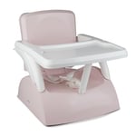 THERMOBABY - Rehausseur De Chaise Enfant 2 En 1 THERMOBABY YEEHOP - 6-18 Mois - Harnais Sécurité 3 Points - Tablette Amovible - Rose Poudré
