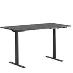Höj och sänkbart skrivbord, 2-motorigt, svart stativ, svart bordsskiva 180x80cm