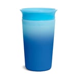 Munchkin Tasse d’Apprentissage Miracle 360, Tasse qui Change de Couleur pour Bébé et Nourrisson, Antifuites sans BPA, Compatible Lave-Vaisselle, Verre Bébé 12 mois et plus - 266 ml, bleu