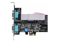 StarTech.com 2-Port Serial PCIe Card, Dual-Port PCI Express to RS232/RS422/RS485 (DB9) Serial Card, Low-Profile Brackets Incl., 16C1050 UART, TAA-Compliant, Windows/Linux, TAA Compliant - Level-4 ESD Protection (2S232422485-PC-CARD) - Adaptateur série -