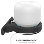 Delidigi Google Wifi Wall Mount ABS Bracket Holder Shelf for Google Nest WiFi Router [Built-in Cable Management] (Black)