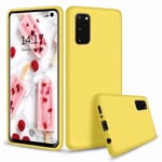CRABOT Compatible with Huawei P40 pro Liquid Silicone Phone Case Gel Rubber Shockproof Cover Soft Anti-Fall Scratch-Resistant Phone shell+1*(Free Screen Protector)-Yellow