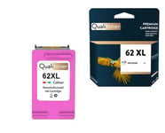 QUALITONER - 1 Cartouche compatible pour HP 62 XL Couleur pour HP DeskJet Ink Advantage 5645 Envy 5540 Series 5540 e-All-in-One 5544 e-All-in-One 554