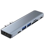 Tech-Protect V5 Hub 2x USB-C till USB-A / 2x USB-C / HDMI / micro SD / TF / SD