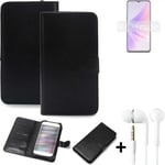 Protective cover for Oppo A77 5G Wallet Case + headphones protection flipcover f