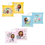 Herding Coussin, Gabby et la Maison magique, 40 x 40 cm, Lot de 3, Coussin Moelleux et Décoratif pour Enfants, 100% Polyester