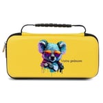 Etui pochette jaune Taperso pour Nintendo Switch Lite avec motif koala et lunettes personnalisable