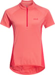 Jack Wolfskin Women's Tourer Halfzip Tee Desert Rose S, Desert Rose