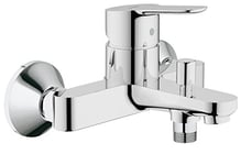 GROHE BauEdge | Badarmatur - Einhand-Wannenbatterie, mit automatischer Umstellung für Badewanne und Dusche und Keramikkartusche| chrom | 23334000