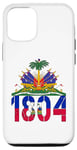 Coque pour iPhone 12/12 Pro Haïti Heritage Since 1804 Drapeau haïtien Jour Vintage