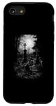 Coque pour iPhone SE (2020) / 7 / 8 Vieille scène de cimetière avec lune dans le dos ambiance effrayante