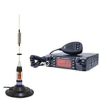 PNI Paquet Radio CB Escort HP 9001 Pro ASQ réglable, AM-FM, 12V, 4W + Antenne CB ML70 26-30MHz, 200W, 70cm, Aimant 145 mm Inclus