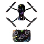 Linghuang Decorative PVC Sticker Set Remote Control Decals and Drone for DJI Mavic Mini 2 Drone Waterproof DIY Accessories Anti-Scratch Protection (Type 3)