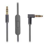 REYTID Grey Audio Cable Compatible with Beats by Dr Dre Solo2 / Solo2 Wireless Headphones with Inline Remote, Volume Control and Microphone - Compatible with iPhone & Android