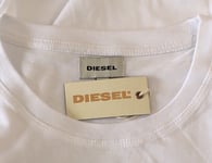 DIESEL White Crew Neck ONLY THE BRAVE Logo T-Shirt Top Tee Size L BNWT
