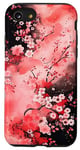 Coque pour iPhone SE (2020) / 7 / 8 Art Japonais Rose Magenta Rouge Fleurs De Cerisier Nature Art