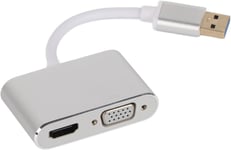 Adaptateur USB 3.0 vers HDMI/VGA Convertisseur Double Affichage 1920 * 1080 pour Mac Os/Windows 8/7 / XP 32/64 Bits, Taux de Transfert de donn¿¿es 5 Gbps, Plug-and-Play