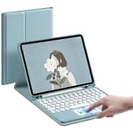 Galaxy Tab S6 Lite 10,4 tum 2020 Modell Sm-p610 Sm-p615 Tangentbordfodral Med Spårplatta Söt Rund Tangent Färg Tangentbord Avtagbart Bluetooth Touch Tangentbord Light Blue