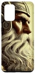 Coque pour Galaxy S20+ Majestic Warrior Barbe avec casque nordique vintage Viking