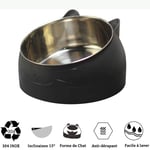 SPLLEADER Dog Cat Pets Water and Food Bowls with Automatic Water Dispenser for Small or Medium Size Dogs Cats,Stainless Steel Pet Bowls,Puppy Water Dispenser Station,Black
