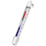Xavax Thermomètre analogique pour réfrigérateur, freezer ou congélateur (à suspendre au réfrigérateur, congélateur, cave à vin, minibar, minimum -40 degrés, maximum 30 degrés, format stylo) Blanc