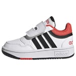 adidas Hoops Shoes Basket, FTWR White/Core Black/Bright Red, 33 EU